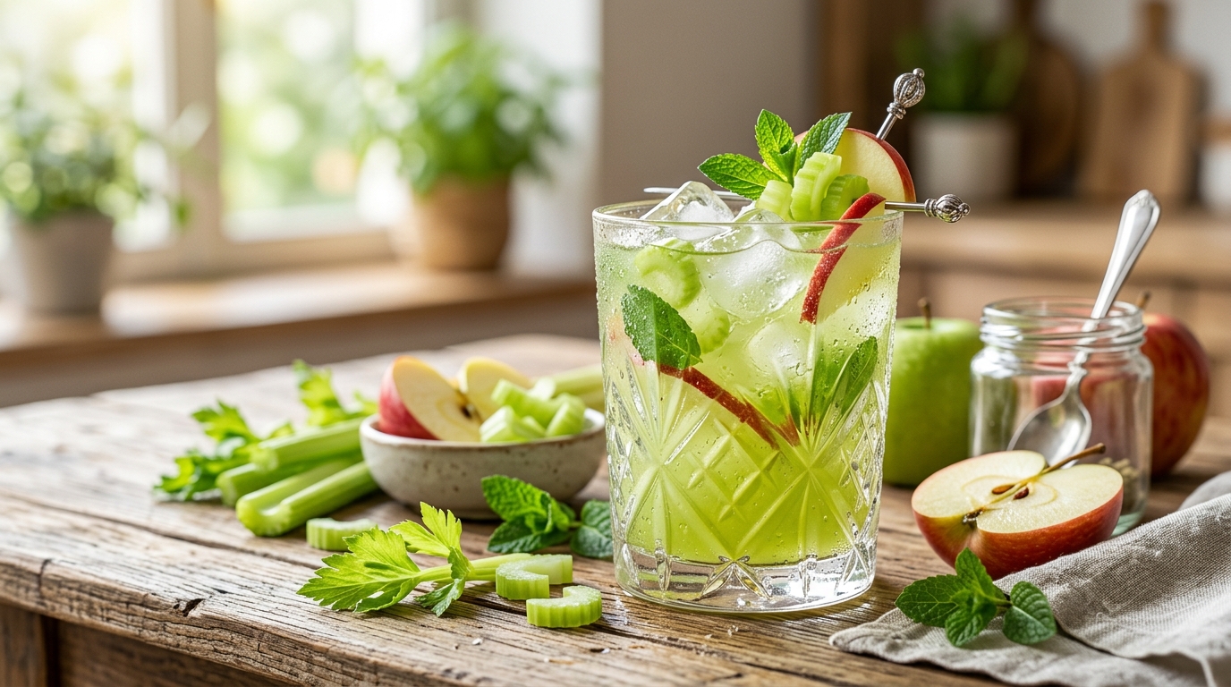 Jugo de Manzana y Apio: Una Mezcla Ligera con Carácter
