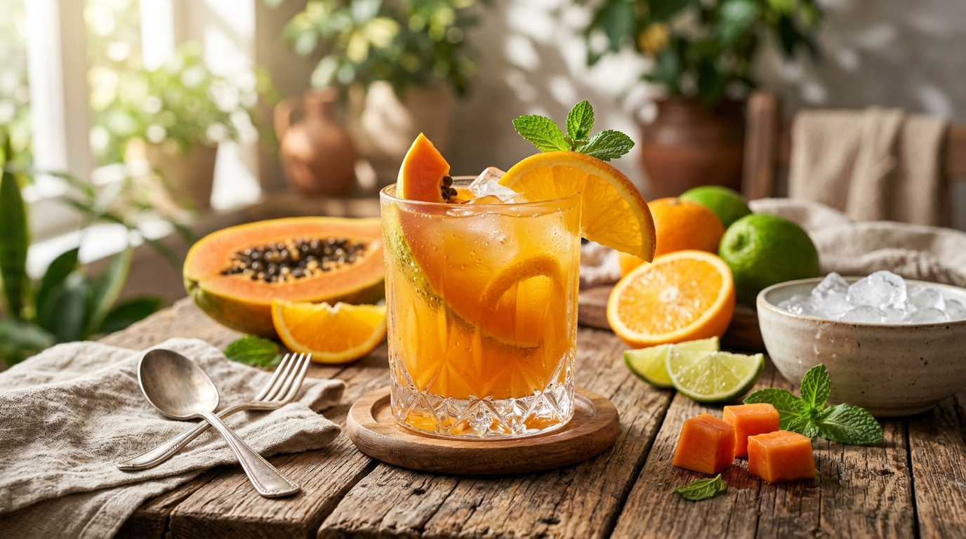 Jugo de Papaya y Naranja: Suavidad Tropical con Toque Cítrico