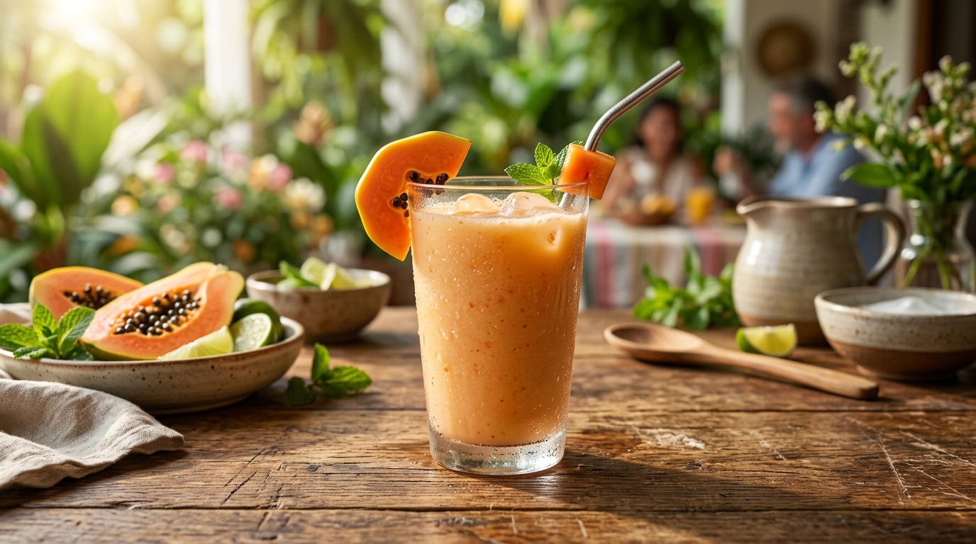 Jugo de Jugo de Lechosa Clásico: Suavidad Tropical en su Forma Más Simple