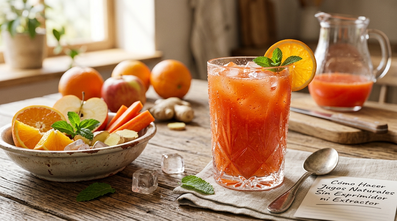 Jugo de Cómo Hacer Jugos Naturales Sin Exprimidor ni Extractor