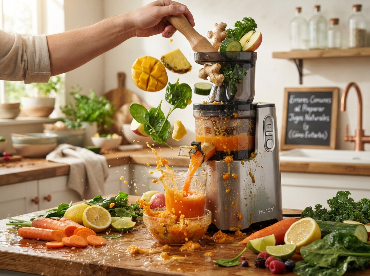 Ingredientes de Errores Comunes al Preparar Jugos Naturales (y Cómo Evitarlos)